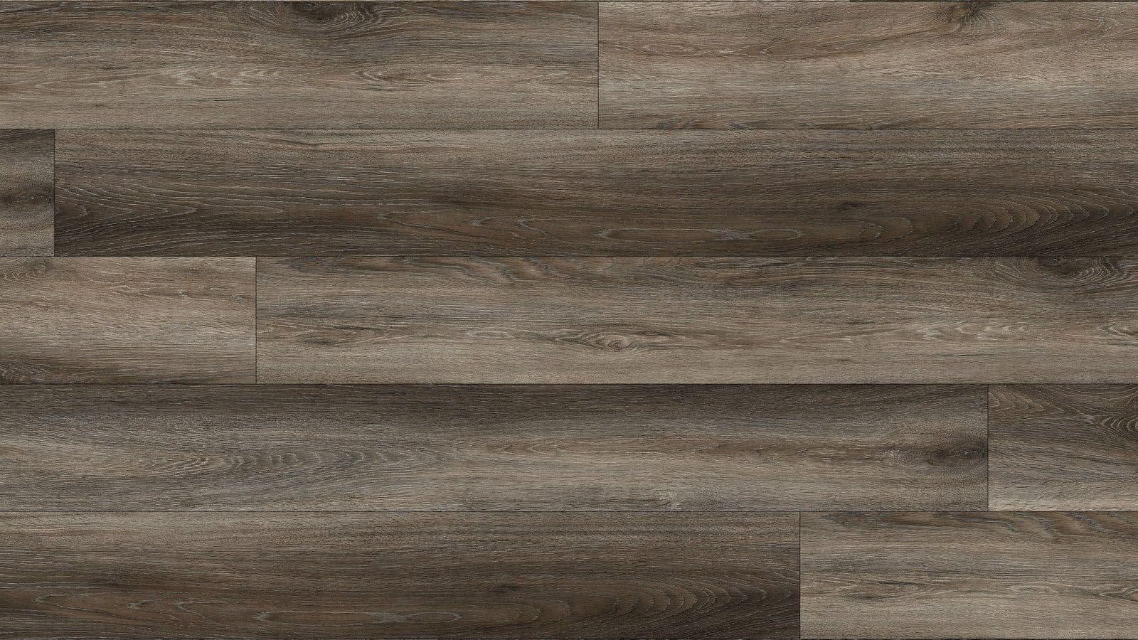 Dark grey-toned rigid core plank flooring